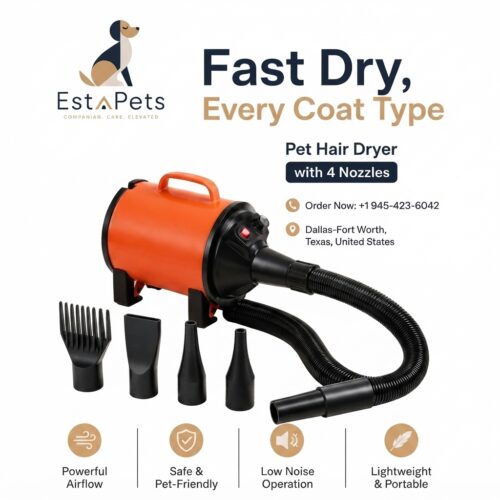 Pet Hair Dryer with Four Nozzles