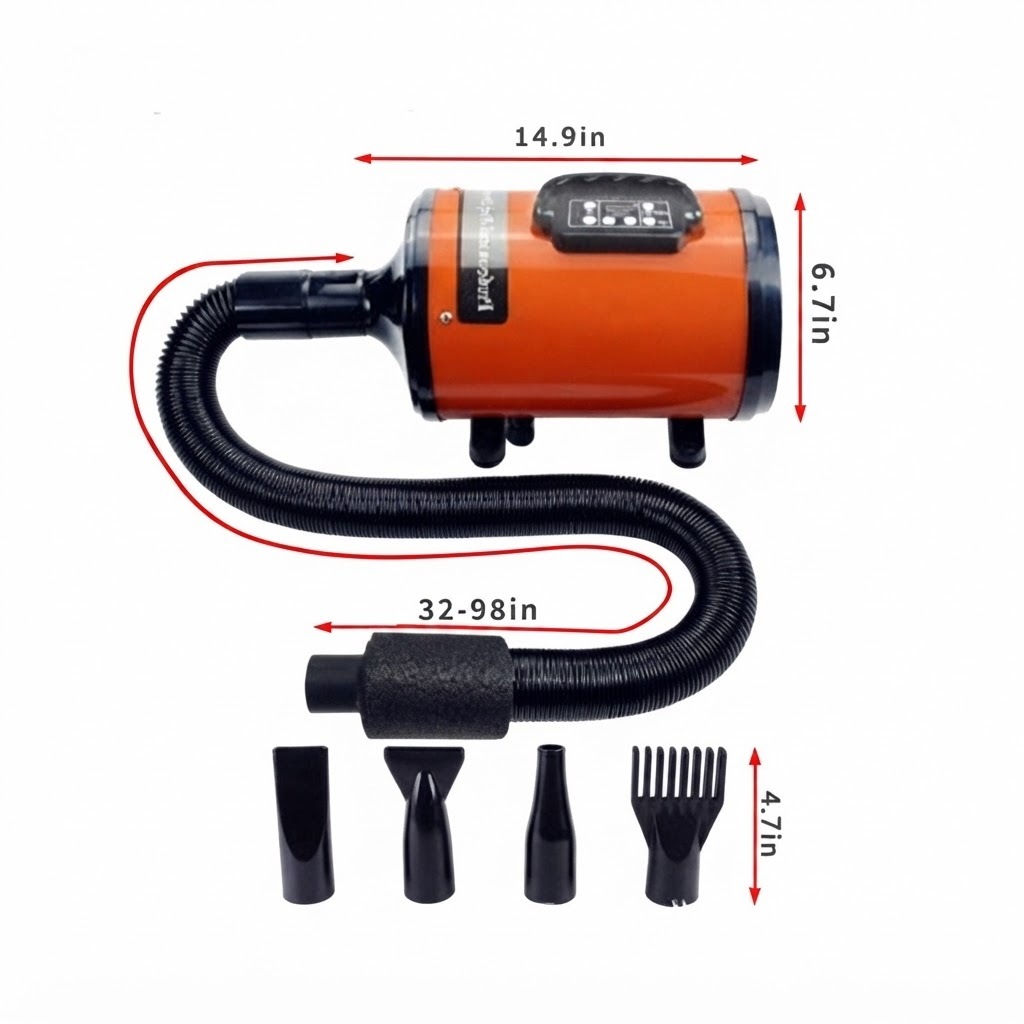 Pet Hair Dryer with Four Nozzles - Image 3