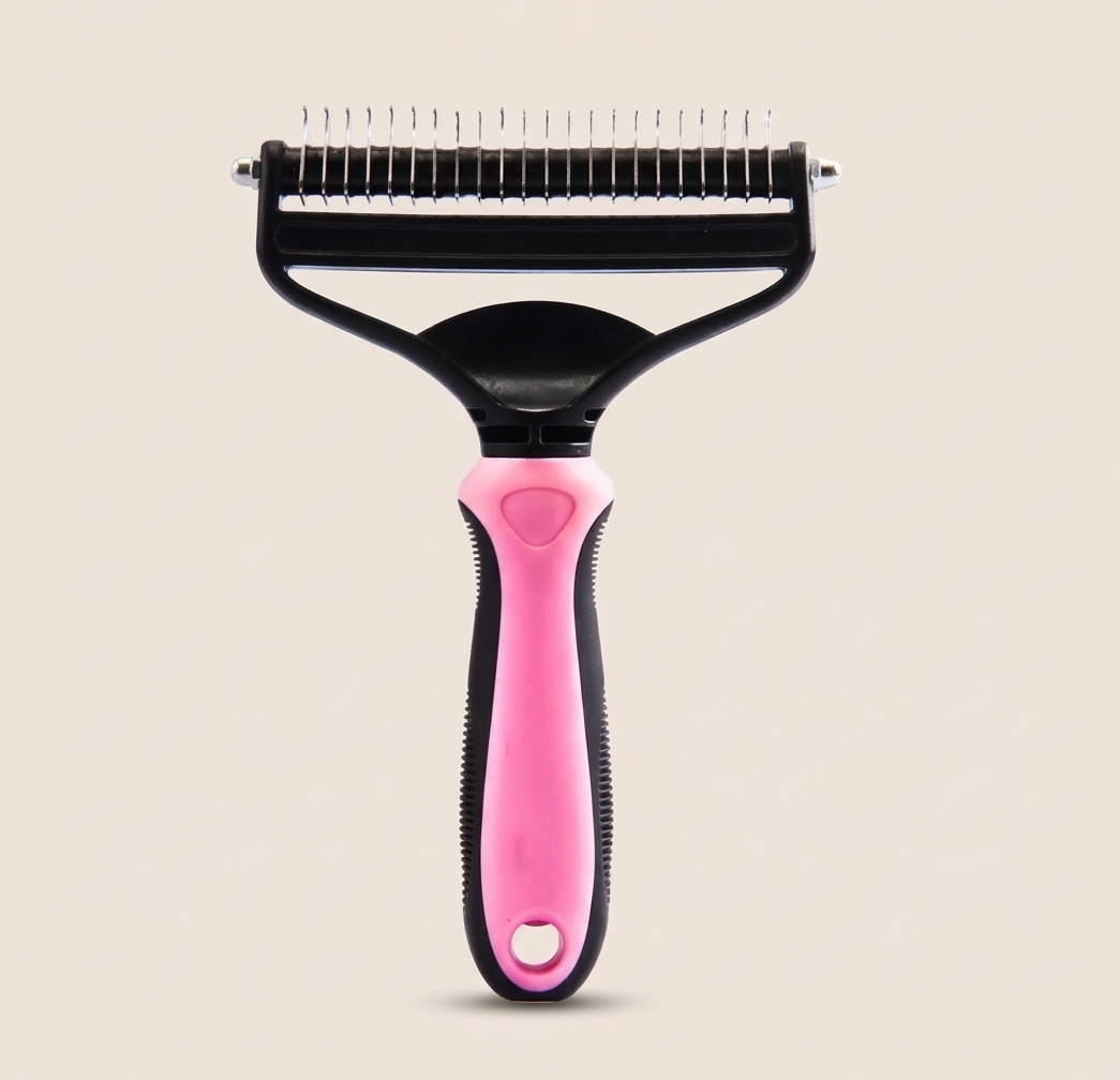 Comfortable 2 in 1 DE shedding Tool Pet Grooming Brush for Pets