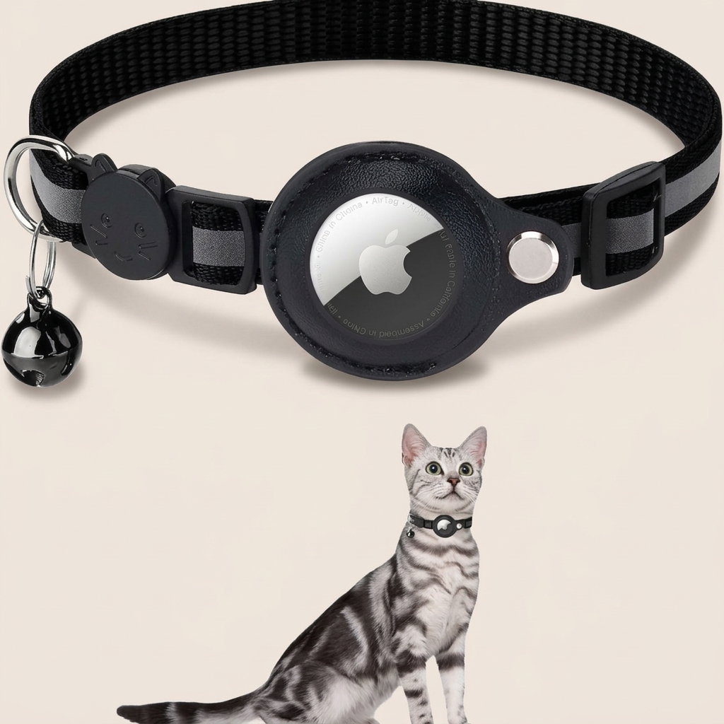Adjustable Cat Safety Air Tag Collar with Bell - Image 2