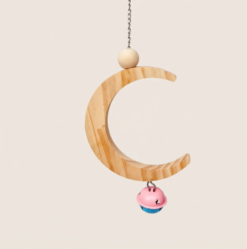 Wooden Swing Bird Perch Toys with Bell - Image 3