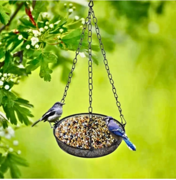 Metal Bird Feeder Tray with Mesh, Lightweight and Durable - Image 3